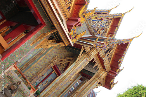 Canvas Print buddhist temple (wat ratchabophit) in bangkok in thailand