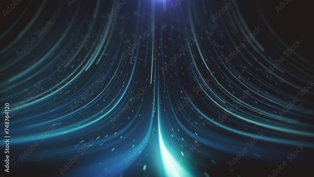 Futuristic Big Data Streaming Background/ Animation of an abstract technology background of big data streaming including lines and particles with depth of field blur