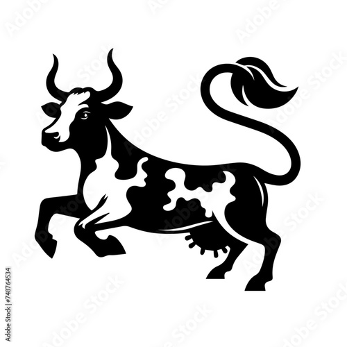Milky beautiful cow vector on white background  © Awais