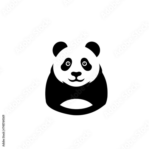 panda bear logo vector art on white background 