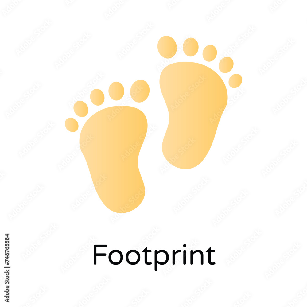 Baby footprints vector design in trendy modern style