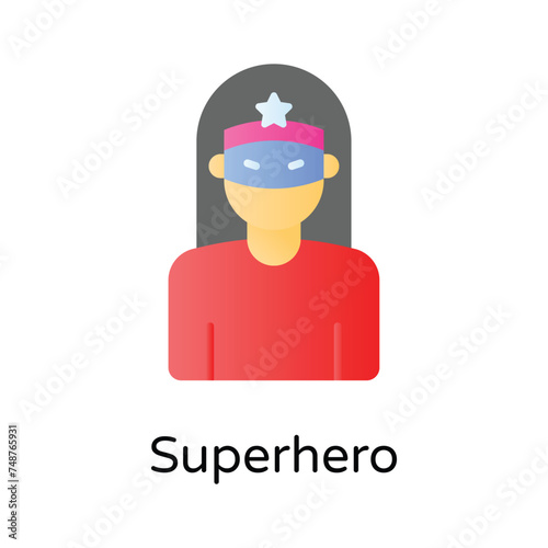A female wearing eye mask on her face depicting superhero vector