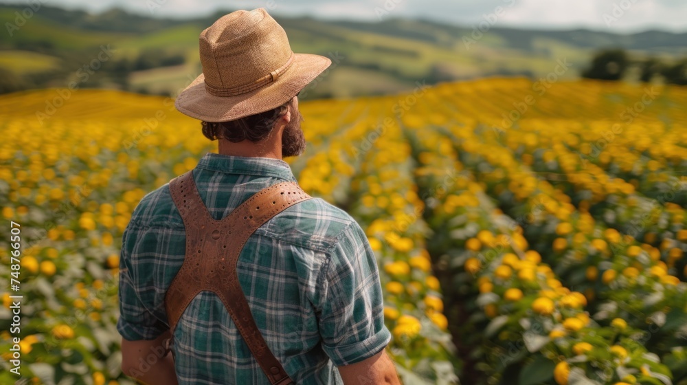 person in a field