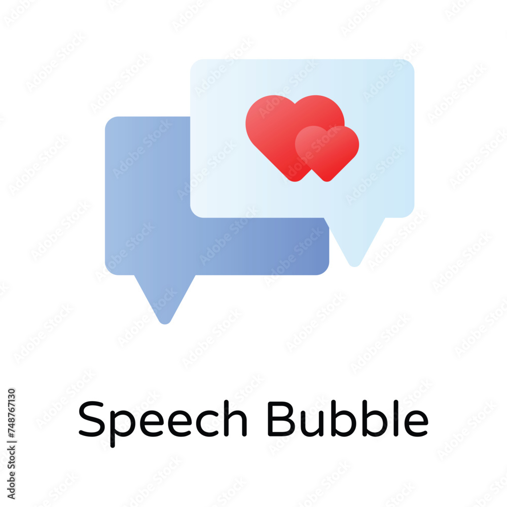Speech bubble having heart denoting flat concept icon of mothers day conversation Speech bubble having heart denoting flat concept icon of mothers day conversation