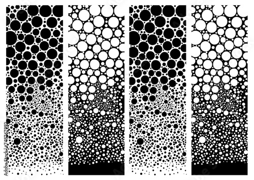 Monochrome background black and white circles. hand drawing. Not AI, Vector illustration
