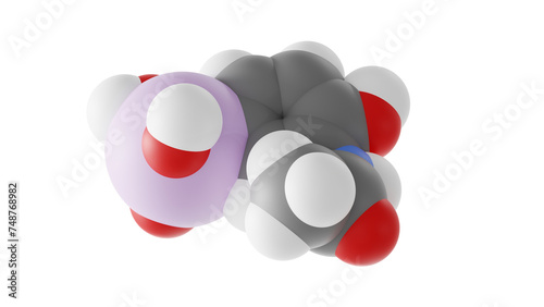 acetarsol molecule, anti-infective drug, molecular structure, isolated 3d model van der Waals photo