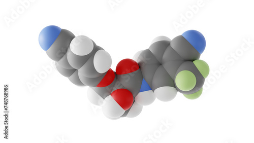 enobosarm molecule, ostarine, molecular structure, isolated 3d model van der Waals