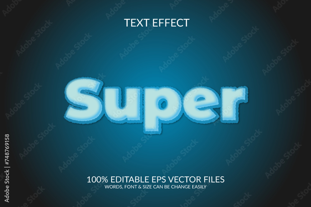 Super 3d fully changeable vector eps text effect design.
