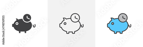 Save Time Isolated Line Icon Style Design. Simple Vector Illustration