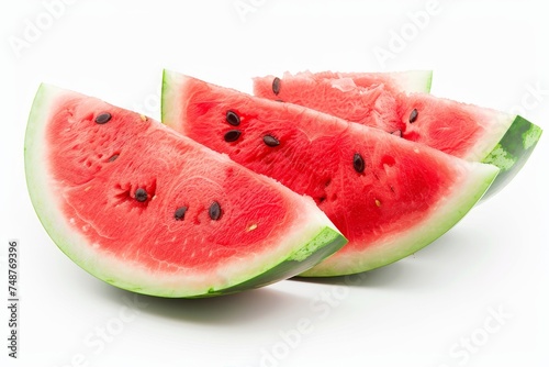 Isolated watermelon slice on white background.