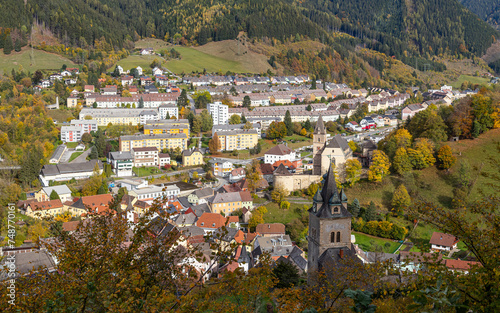 Old town of Eisenerz near the open pit mine Erzberg in Styria, Austria © Photofex