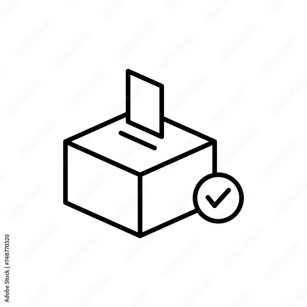 Voting box outline icons, minimalist vector illustration ,simple transparent graphic element .Isolated on white background Voting box outline icons, minimalist vector illustration ,simple transparent graphic element .Isolated on white background