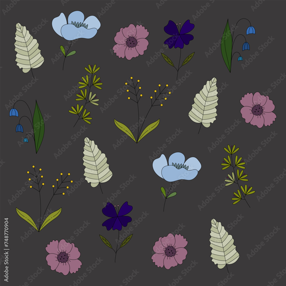 Naklejka premium Delicate floral pattern