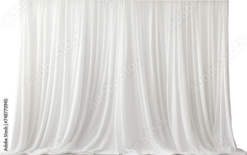 Linen Curtains Isolated on Transparent Background