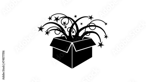 magic box, black isolated silhouette