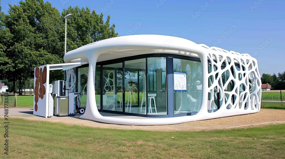 Each detail of this 3D printed home reflects the seamless integration of form and function.