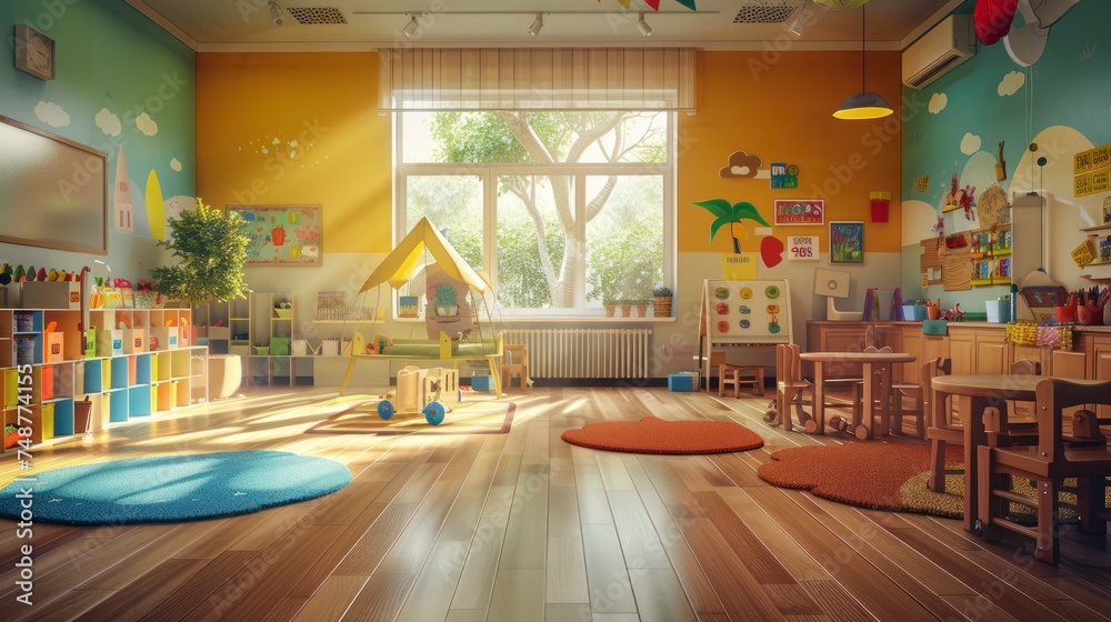 Designing Inspirational Interiors for Kindergartens and Nurseries - obrazy, fototapety, plakaty 