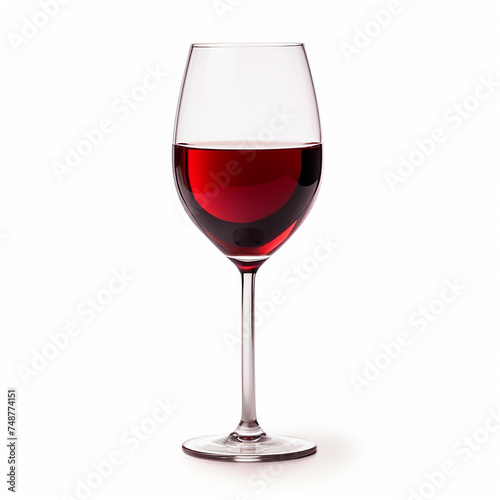 3d photo of glass of red wine made with generative ai