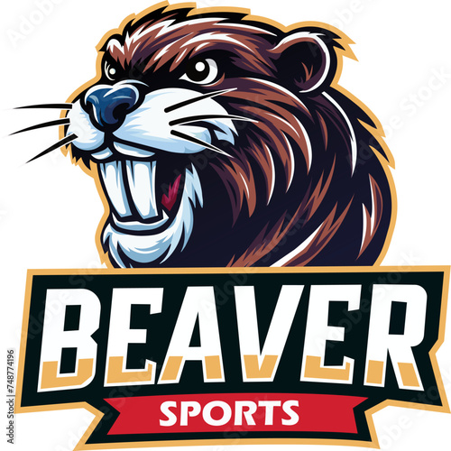 Beaver, logo, sports team eblast vector image photo