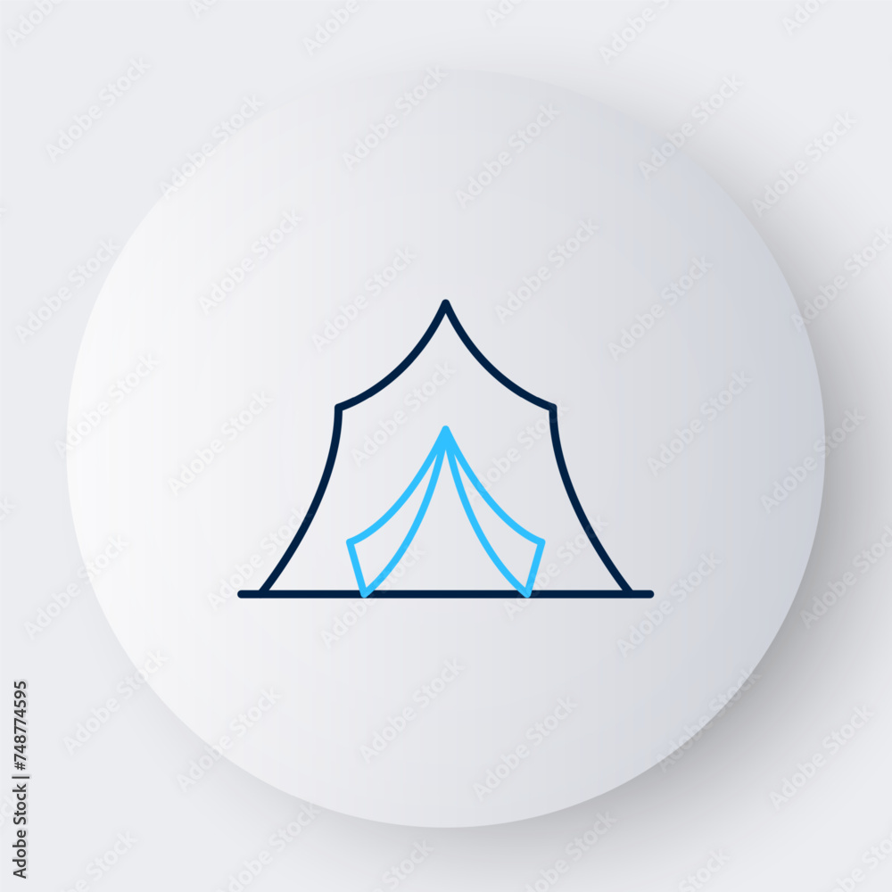 Line Circus tent icon isolated on white background. Carnival camping tent. Amusement park. Colorful outline concept. Vector