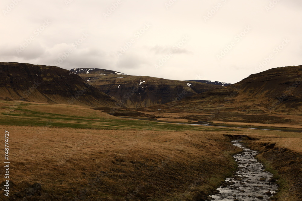 View on a mountain in the Golden Circle , in the south of Iceland