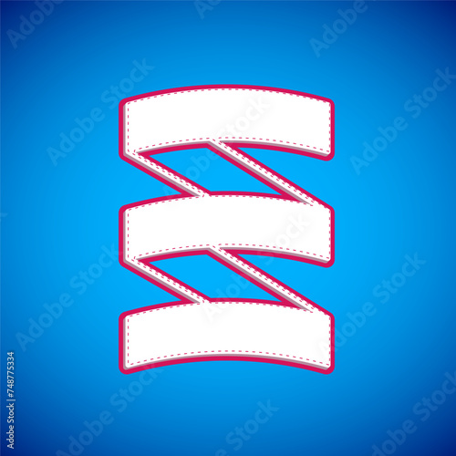 White Sports nutrition bodybuilding proteine power drink and food icon isolated on blue background. Vector