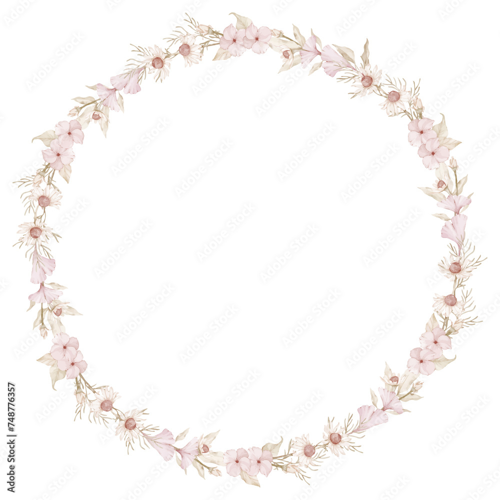 Fototapeta premium Wedding wreath of flowers and leaves