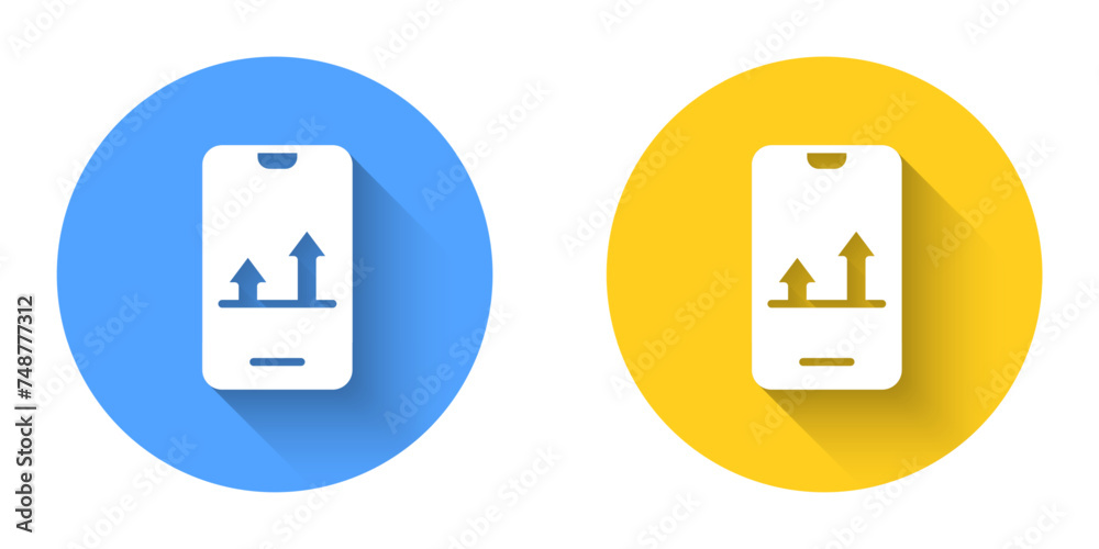White Online sports betting icon isolated with long shadow background. Sport bet bookmaker. Betting online make money. Circle button. Vector White Online sports betting icon isolated with long shadow background. Sport bet bookmaker. Betting online make money. Circle button. Vector
