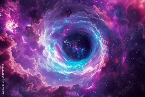 Fantasy magical colorful space portal to another dimension