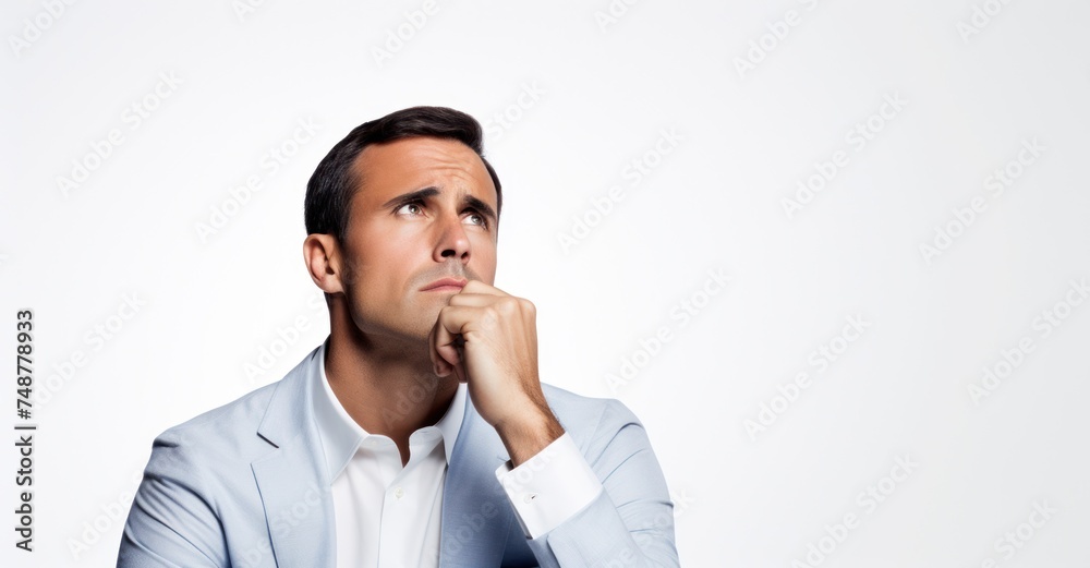 Deep thought and concentration in a high-definition portrait. Deep thought and concentration in a high-definition portrait.