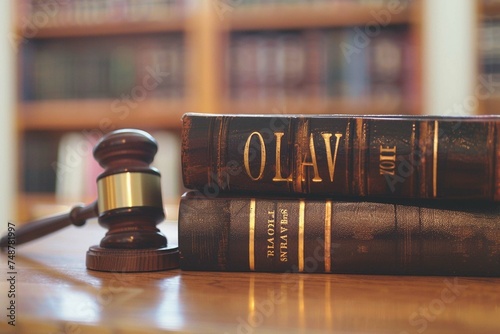 Title Law school on a book and a gavel © Zoya