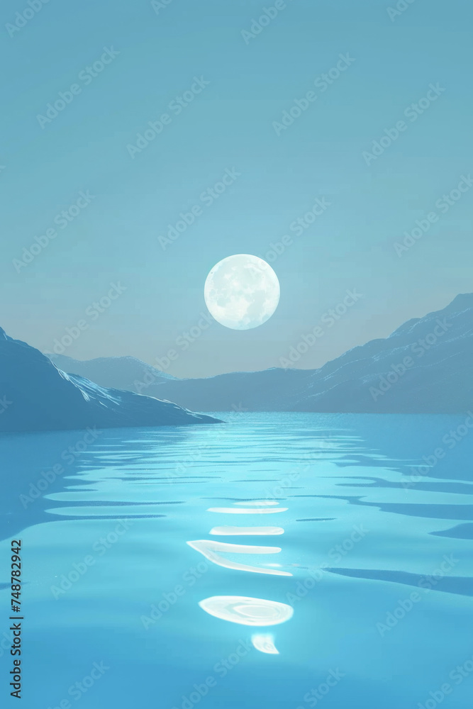 The moon on the valley and river.The moon on the valley and river. The moon on the valley and river.The moon on the valley and river.