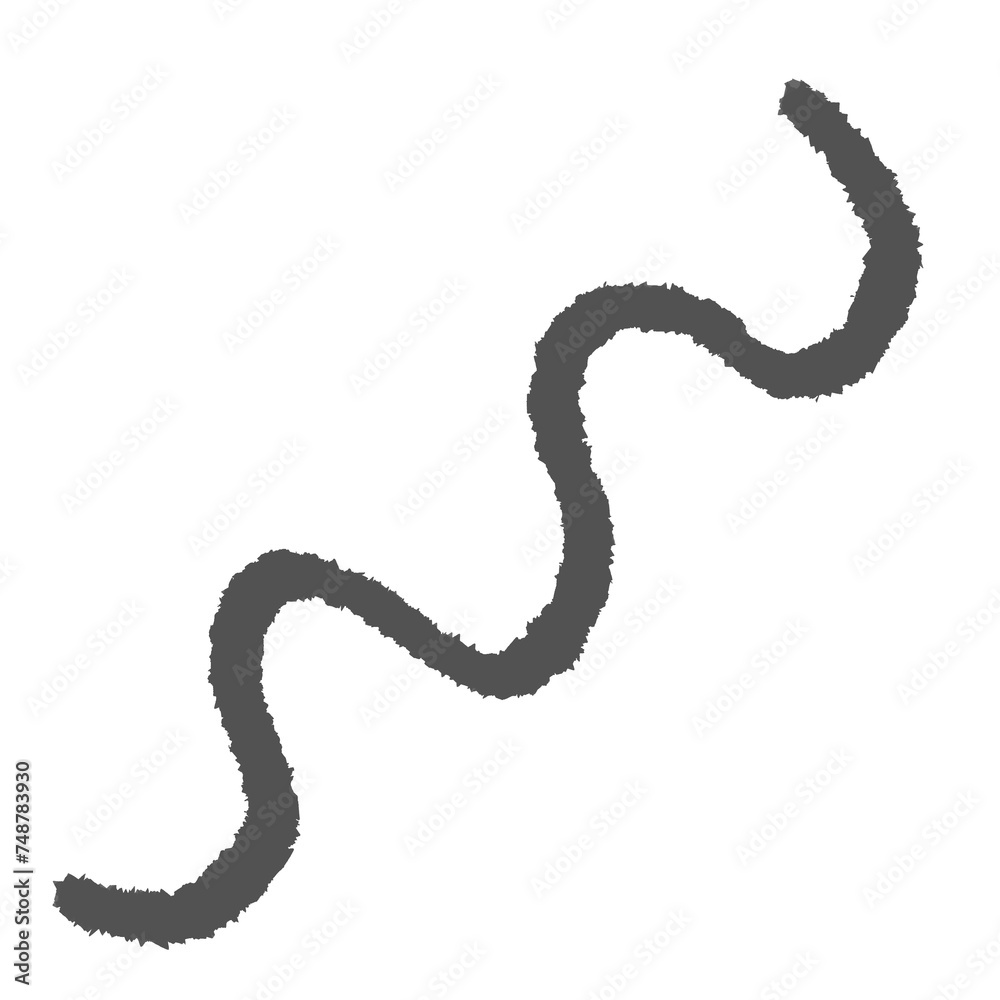 Fototapeta premium Grey Squiggle Doodle Line