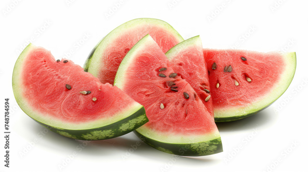 Slices of watermelon on isolated background.