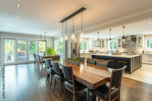 Open Concept Living: A Spacious Kitchen and Dining Area Designed for Entertaining.