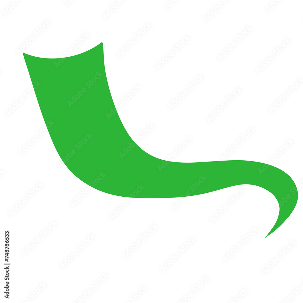 Green Curved Squiggle Shape Line Green Curved Squiggle Shape Line
