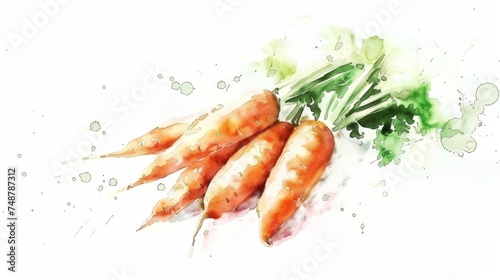 Carrots Captured in Watercolors