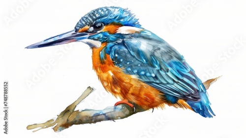 Kingfisher Captured in Watercolors