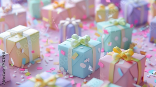 Pastel Presents and Confetti Joy