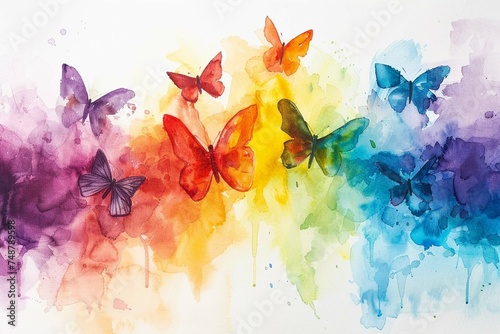 Colors of rainbow Photo watercolor paper