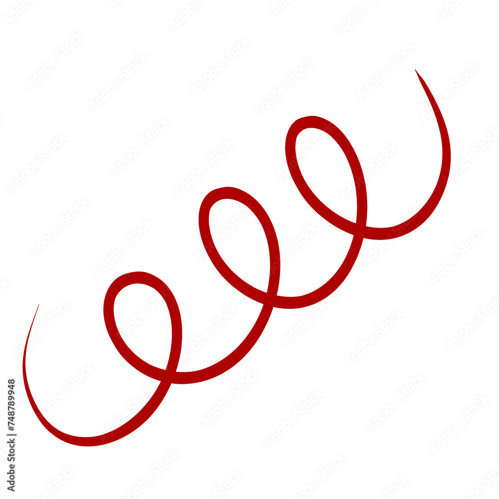 Red Curved Squiggle Line Divider Red Curved Squiggle Line Divider