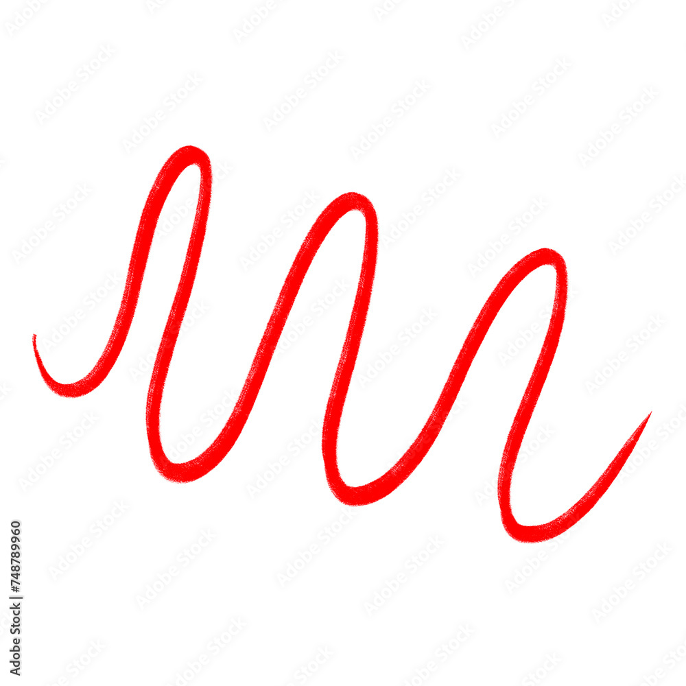 Red Curved Squiggle Line Divider Red Curved Squiggle Line Divider