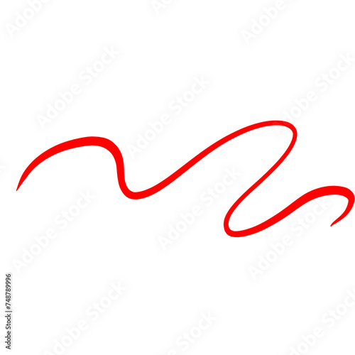 Red Curved Squiggle Line Divider