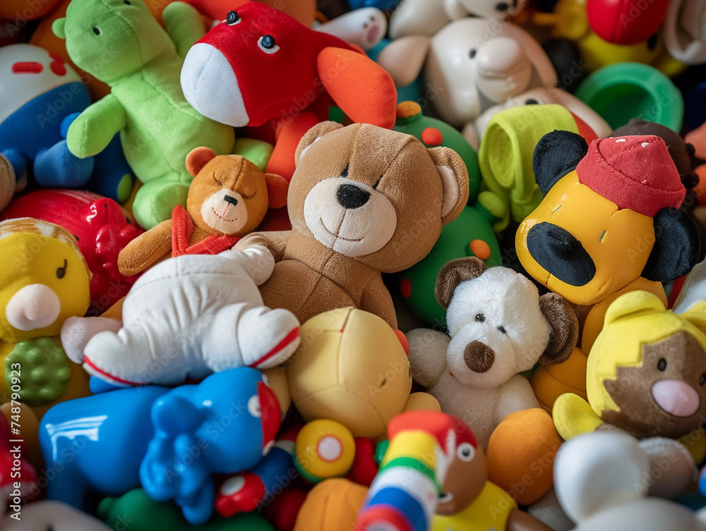 Assortment of Colorful Toys