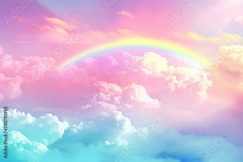 Sky and rainbow background