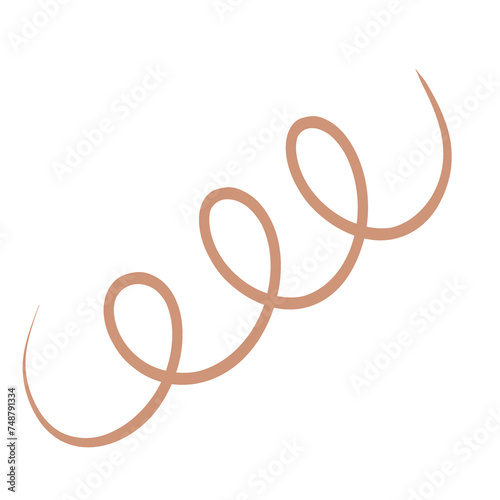 Beige Curved Squiggle Line Divider © Совгіра Марина