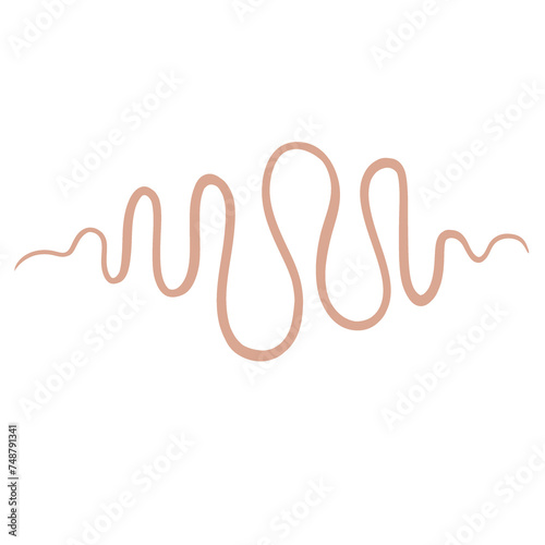 Beige Curved Squiggle Line Divider