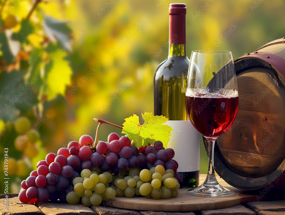 Wine Tasting Vineyard Scene