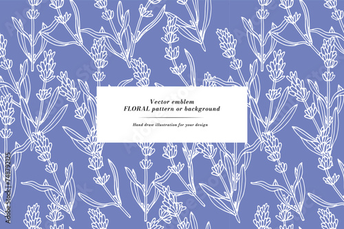 Vintage card with lavender flowers. Floral wreath. Flower frame for flower shop with label designs. Summer floral greeting card. Flowers background for cosmetics packaging