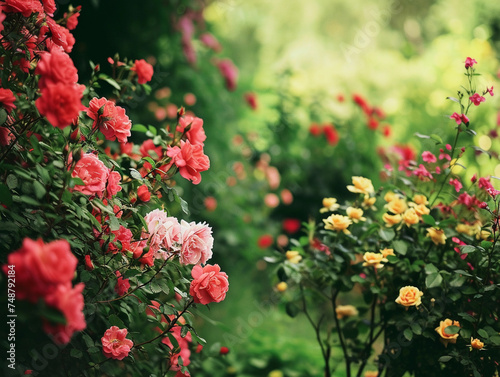 Vibrant Roses in Summer Bloom